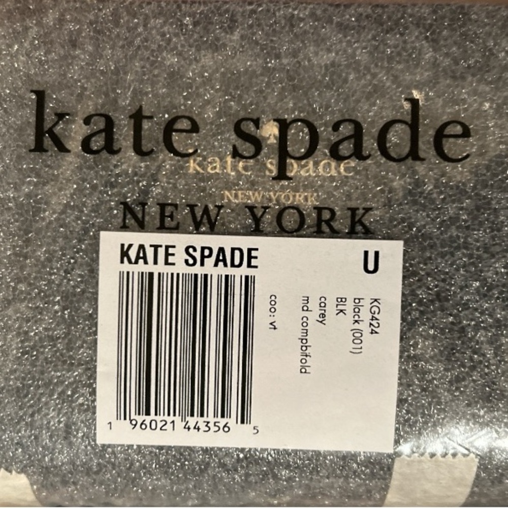 Kate Spade Carey Medium Compact Bifold Wallet Quilted Leather 5.6" x 3.6” x 1.2" - Picture 3 of 15
